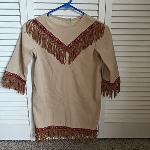 Native American Girl Costume Dress Fringe Size 4/6T